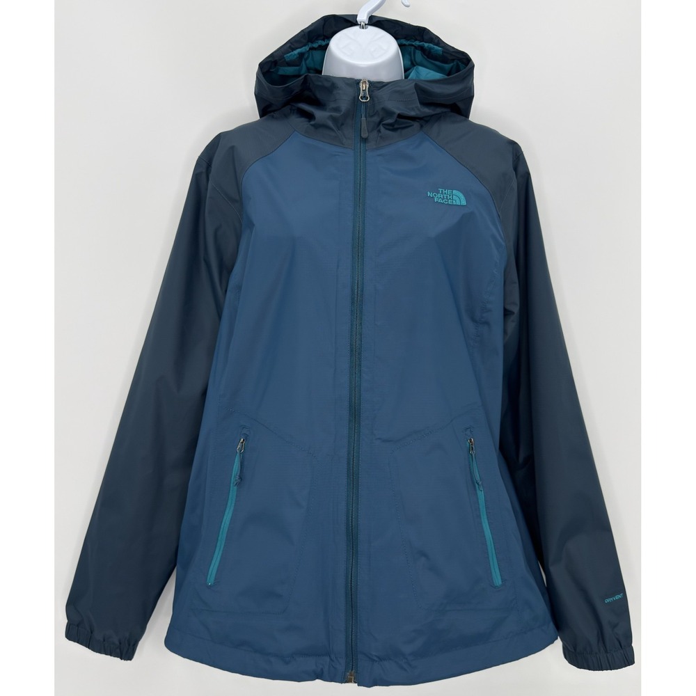 The North Face Resolve 2 Womens XL Blue DryVent Hooded Rain Jacket Waterproof